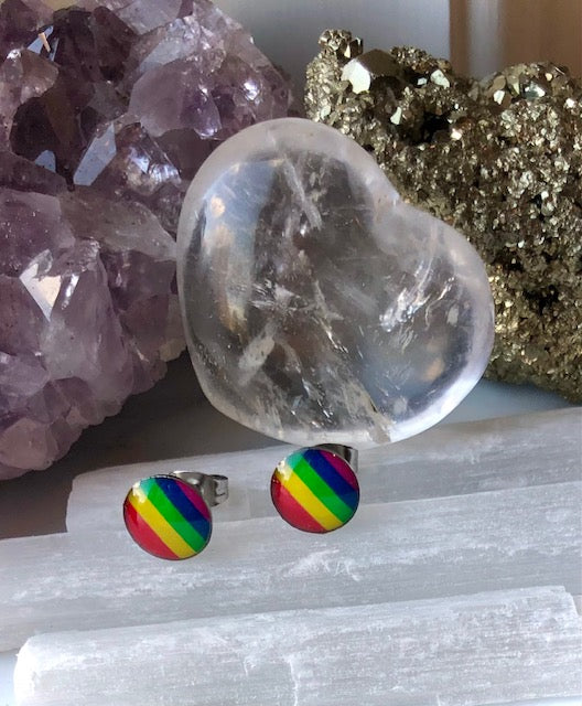 LGBTQ+ PRIDE- Circle Earrings- 925 Silver Earrings (1 Pair)