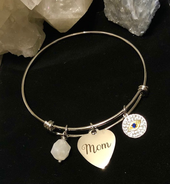 'MOM' - Stainless Steel Bangle